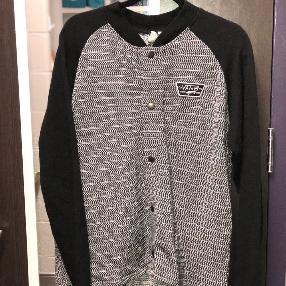 Black and white button up sweater/cardigan